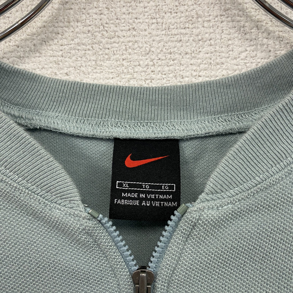～00s　NIKE　ナイキ　ハーフジップ半袖Tシャツ　ヴィンテージ　水色　ライトブルー　グレー　XLサイズ　
