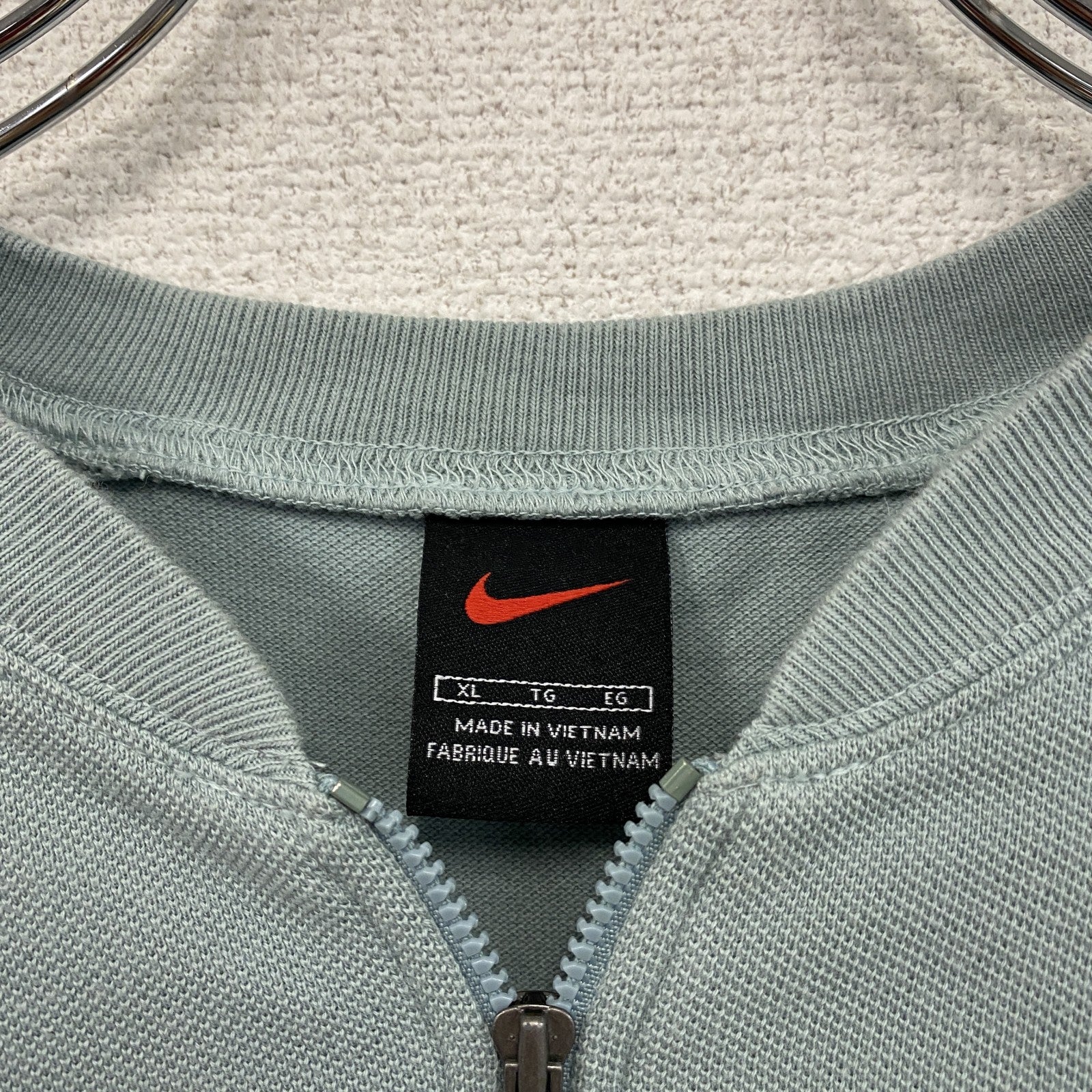 ～00s　NIKE　ナイキ　ハーフジップ半袖Tシャツ　ヴィンテージ　水色　ライトブルー　グレー　XLサイズ　