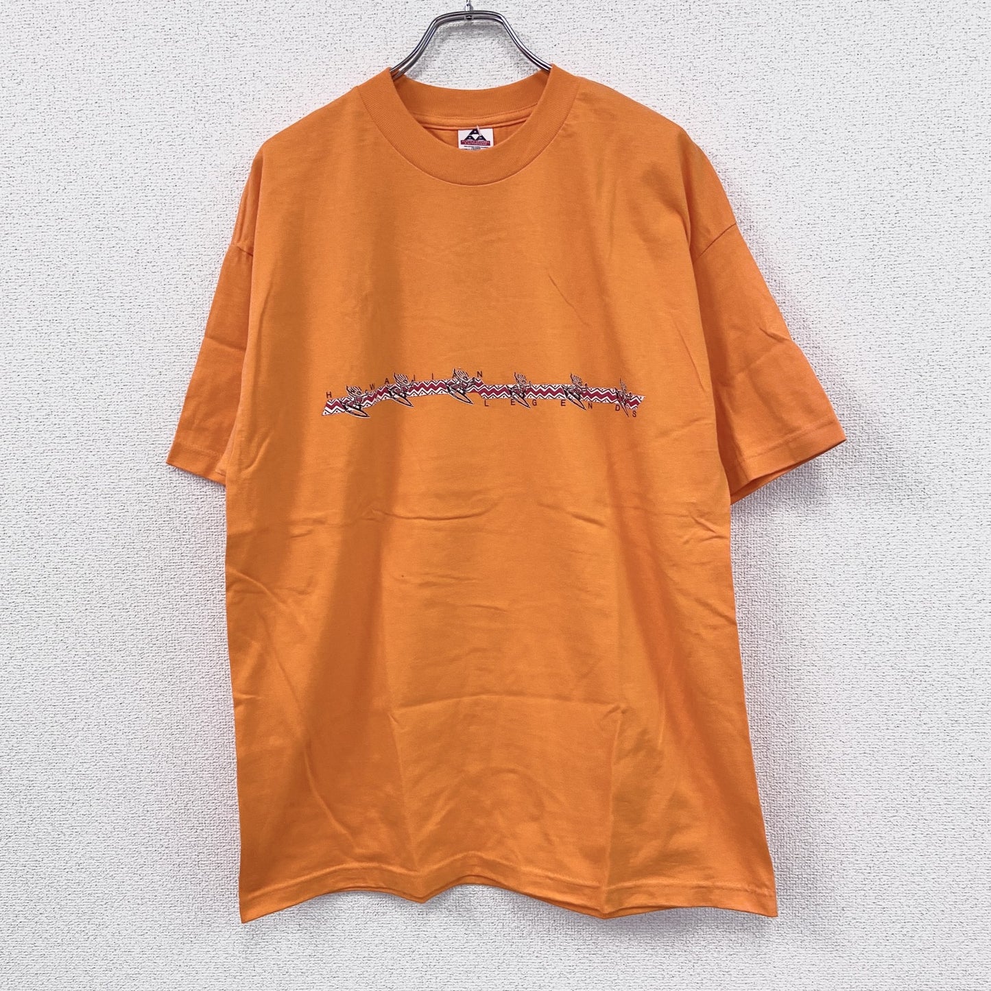 90s～　ALSTYLE APPAREL　半袖Tシャツ　HAWAIAN　ヴィンテージ　オレンジ　XLサイズ