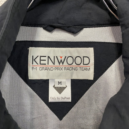 90s　KENWOOD F1　ケンウッド　ナイロンレーシングジャケット　ワッペン　デカロゴ　ヴィンテージ　黒　ブラック　Mサイズ