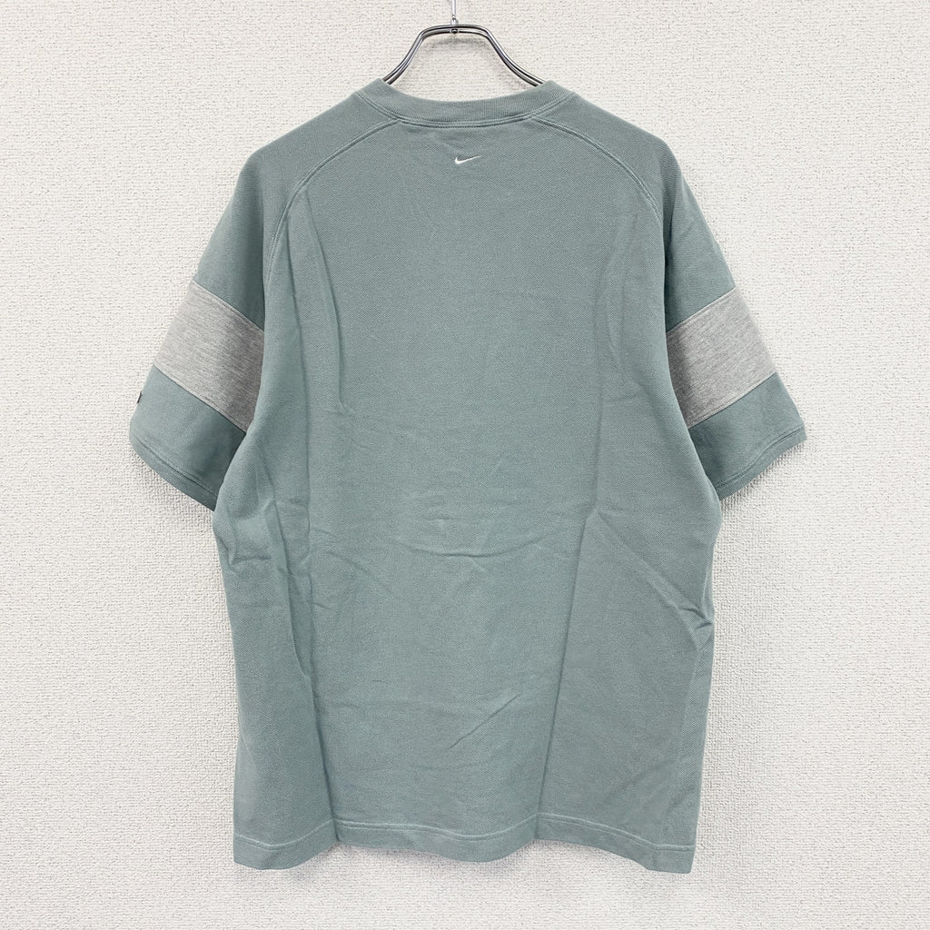 ～00s　NIKE　ナイキ　ハーフジップ半袖Tシャツ　ヴィンテージ　水色　ライトブルー　グレー　XLサイズ　