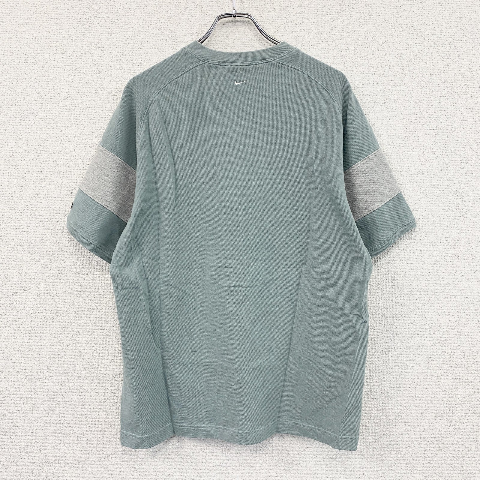 ～00s　NIKE　ナイキ　ハーフジップ半袖Tシャツ　ヴィンテージ　水色　ライトブルー　グレー　XLサイズ　