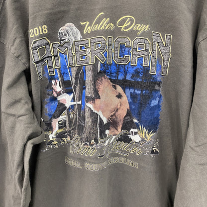 GILDAN　ギルダン　長袖プリントTシャツ/ロンT　ビーグル　灰色　グレー　Lサイズ