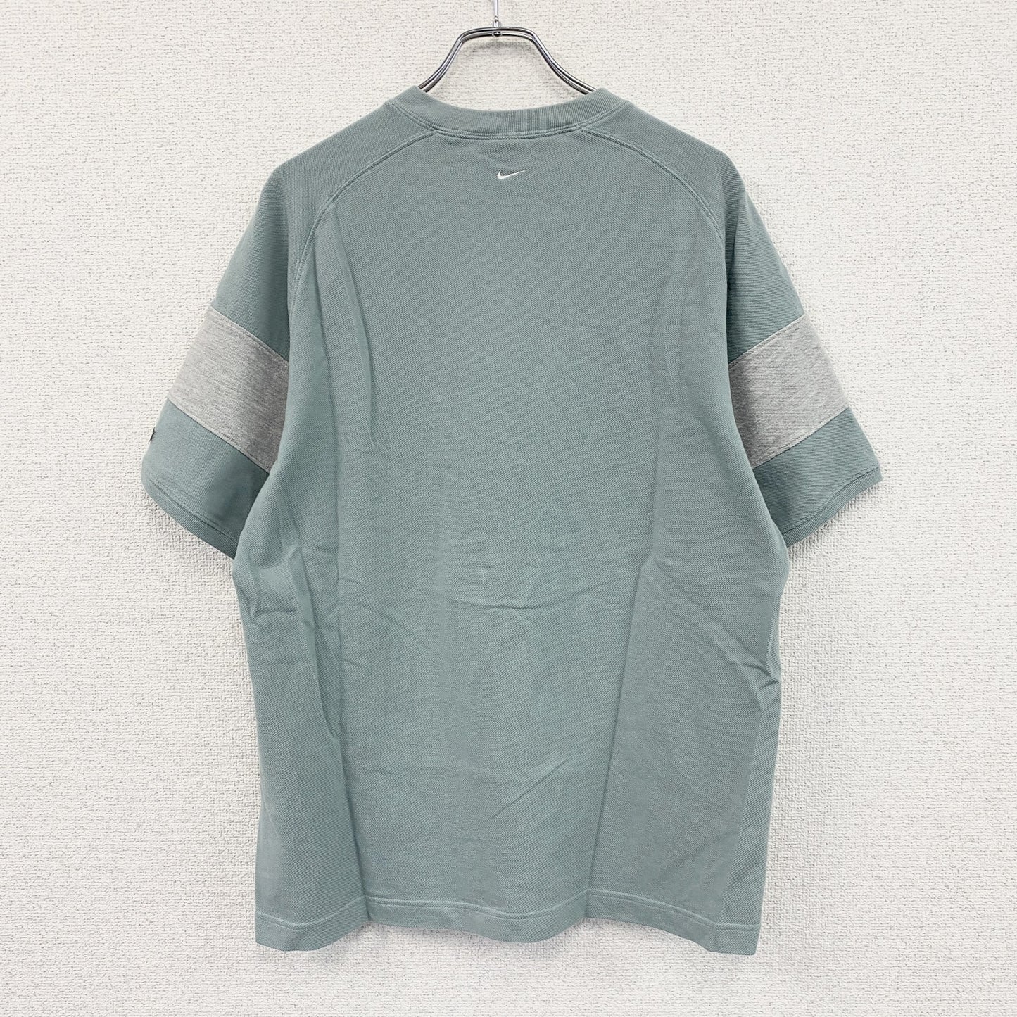 ～00s　NIKE　ナイキ　ハーフジップ半袖Tシャツ　ヴィンテージ　水色　ライトブルー　グレー　XLサイズ　