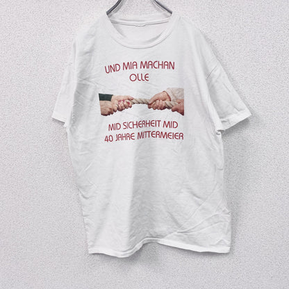 00s～　半袖プリントTシャツ　ヴィンテージ　綱引き　白　ホワイト