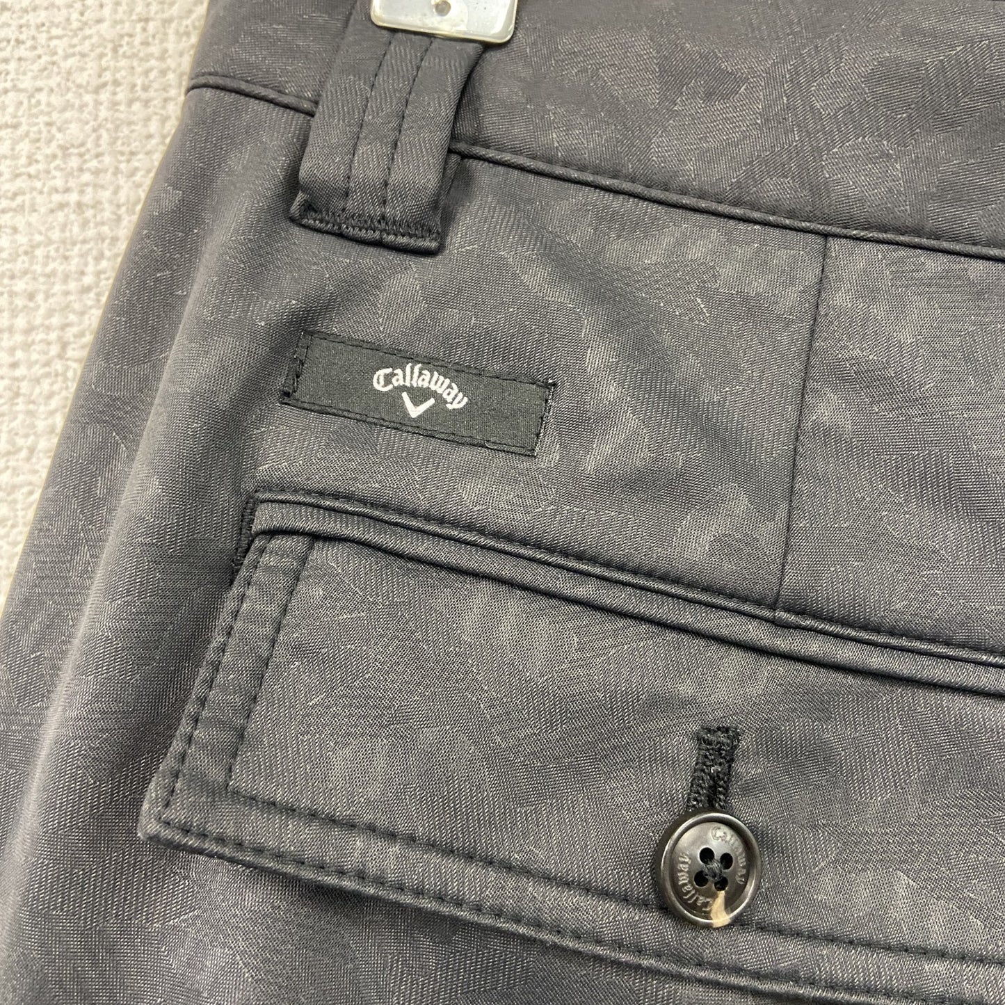 Callaway　キャロウェイ　カーゴパンツ　ジップフライ　カモフラージュ　迷彩柄　黒　ブラック　LLサイズ