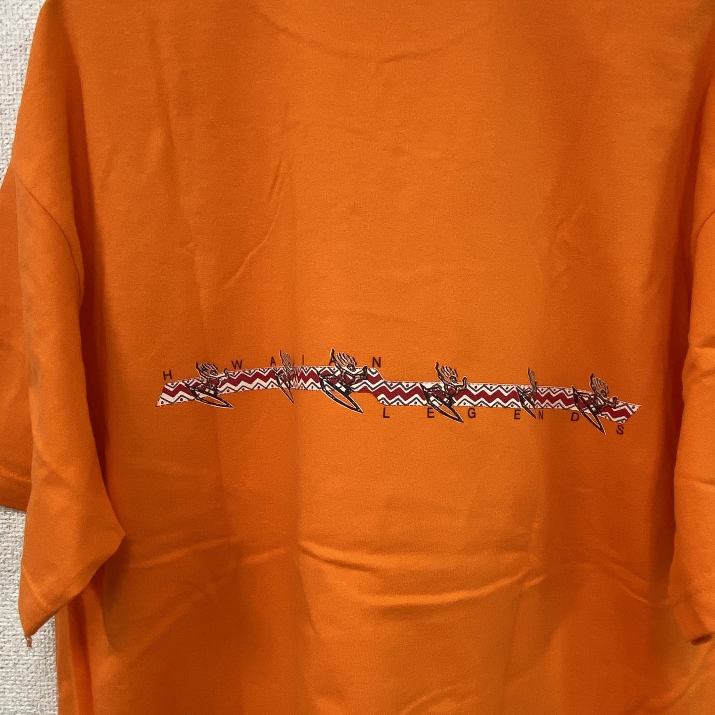 90s～　ALSTYLE APPAREL　半袖Tシャツ　HAWAIAN　ヴィンテージ　オレンジ　XLサイズ