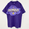 古着 used　adidas　アディダス　半袖プリントTシャツ　NBA　ロサンゼルス・レイカーズ　バスケ　紫　パープル　Mサイズ