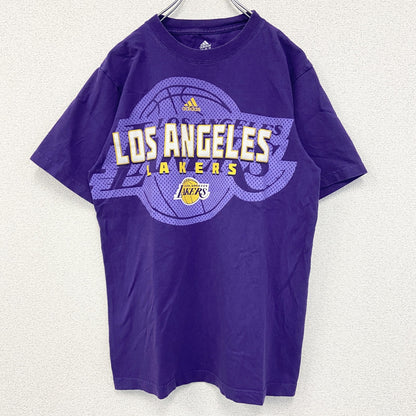 古着 used　adidas　アディダス　半袖プリントTシャツ　NBA　ロサンゼルス・レイカーズ　バスケ　紫　パープル　Mサイズ