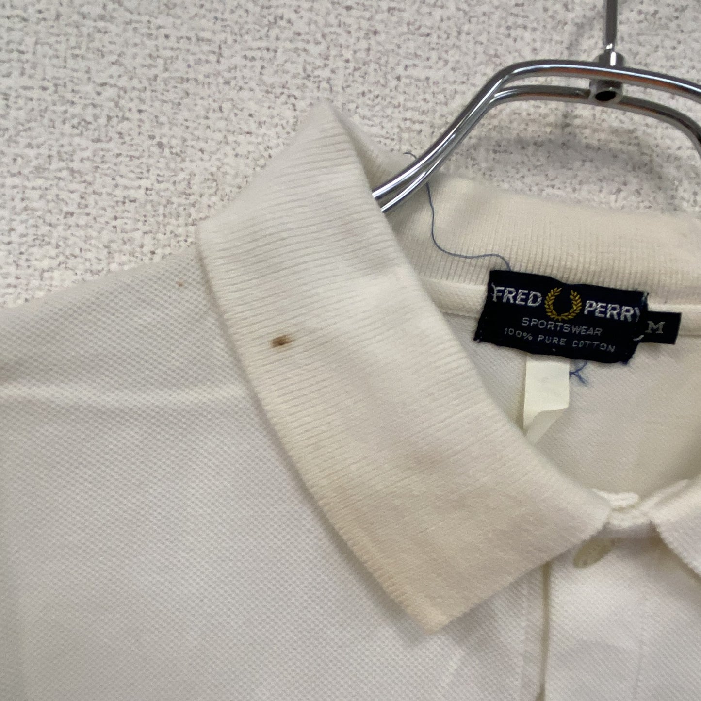 FRED PERRY　フレッドペリー　半袖ポロシャツ　スポーツウェア　ロゴ刺繡　白　ホワイト　Mサイズ