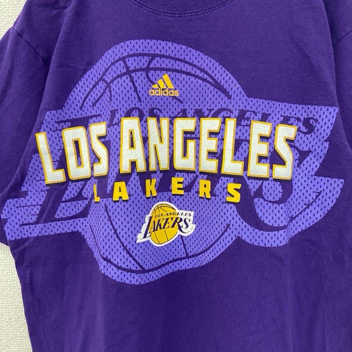 古着 used　adidas　アディダス　半袖プリントTシャツ　NBA　ロサンゼルス・レイカーズ　バスケ　紫　パープル　Mサイズ