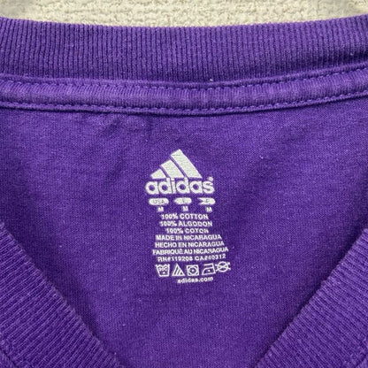 古着 used　adidas　アディダス　半袖プリントTシャツ　NBA　ロサンゼルス・レイカーズ　バスケ　紫　パープル　Mサイズ