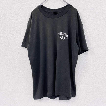 90s～　半袖プリントTシャツ　ヴィンテージ　シングルステッチ　黒　ブラック