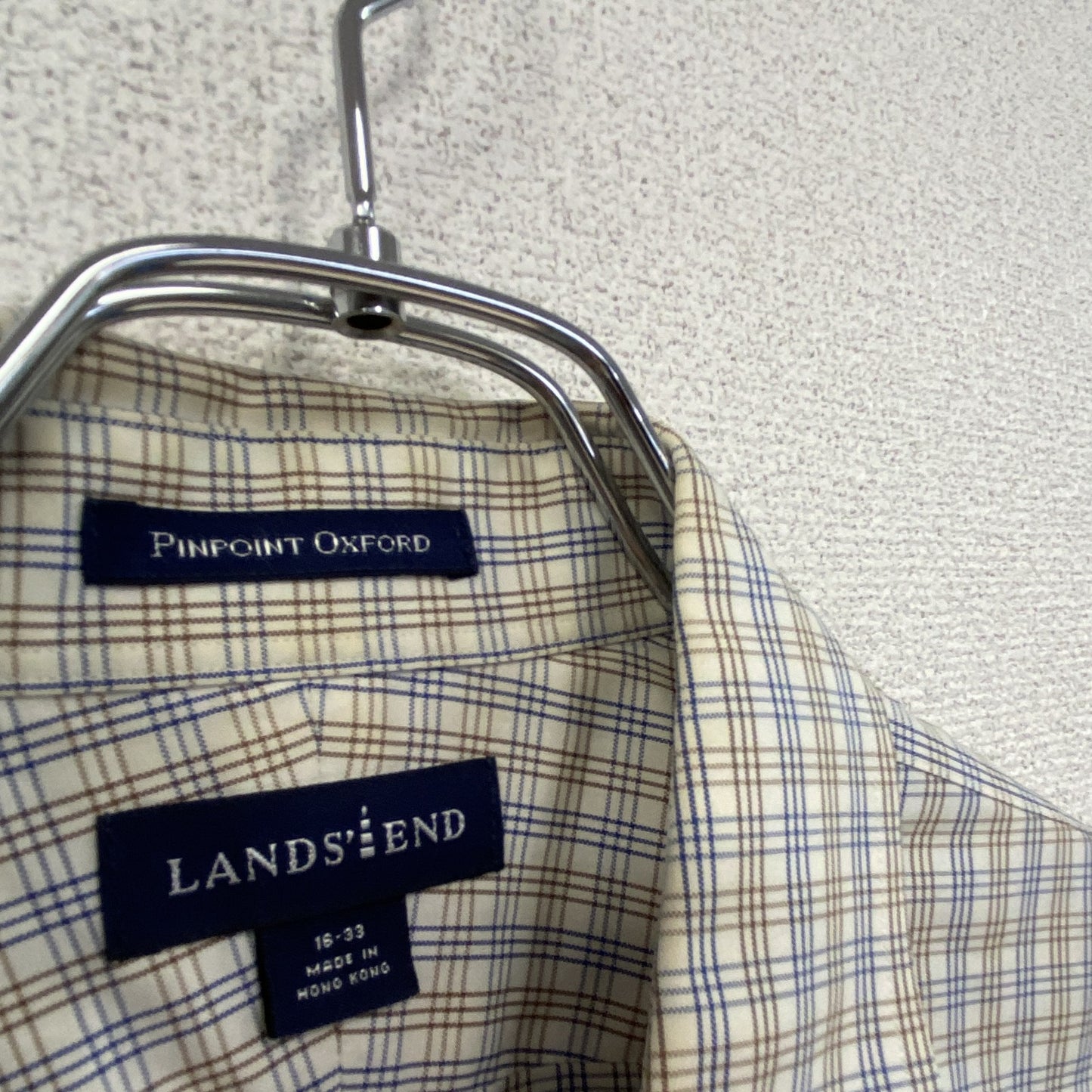 LAND’S END　ランズエンド　長袖シャツ　チェック柄　16・33サイズ