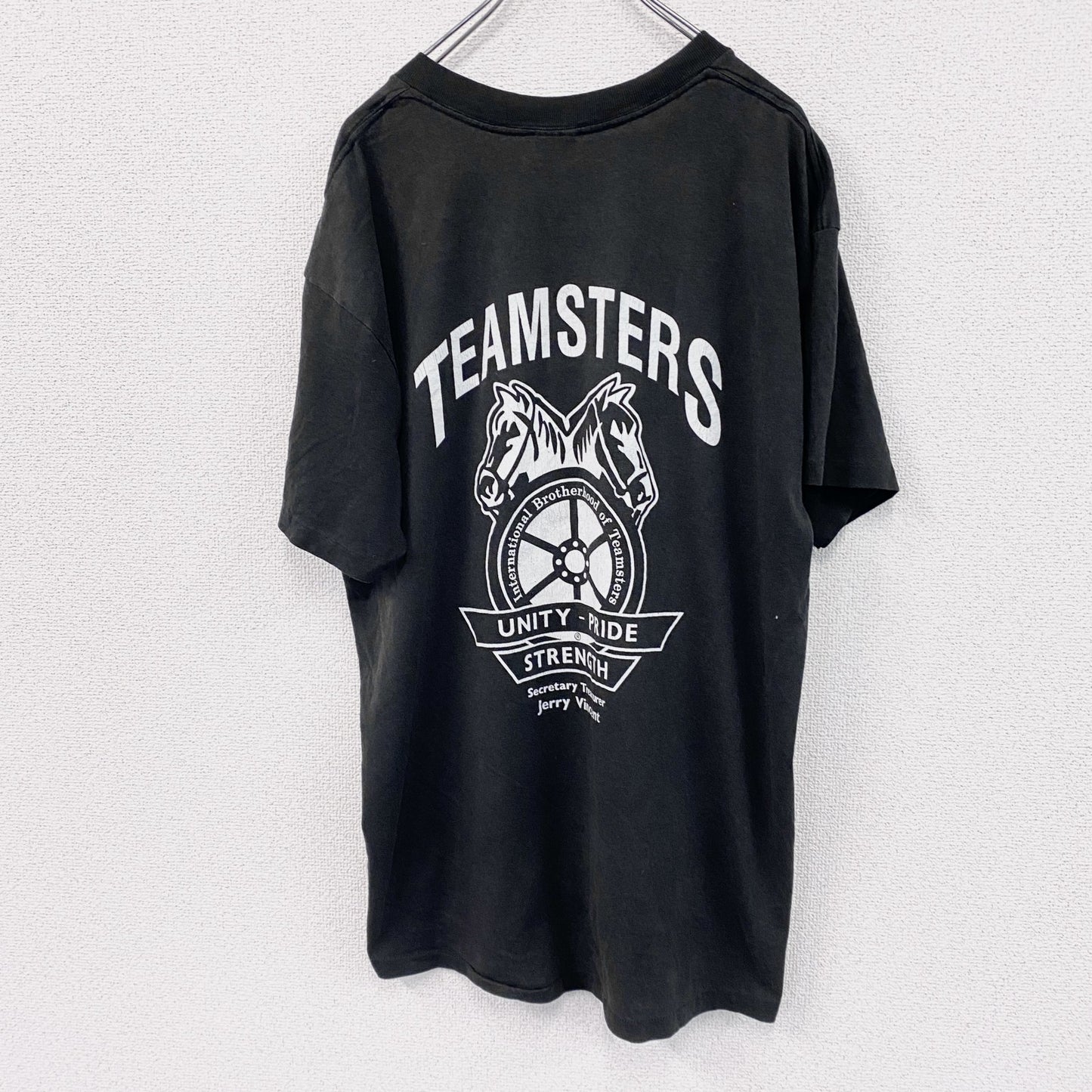 90s～　半袖プリントTシャツ　ヴィンテージ　シングルステッチ　黒　ブラック