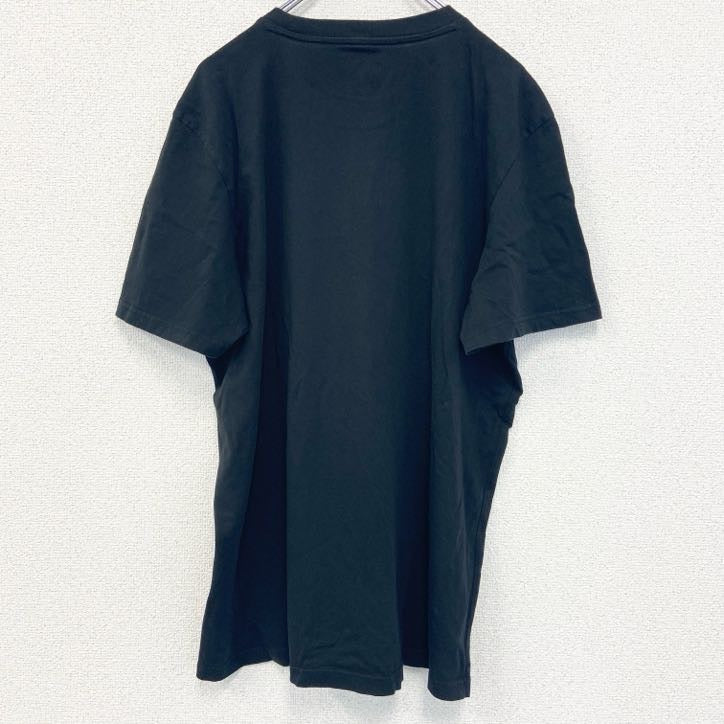 古着 used　adidas　アディダス　半袖ワンポイント刺繍Tシャツ　ワッペン　レトロデザイン　ブラック　黒　XLサイズ