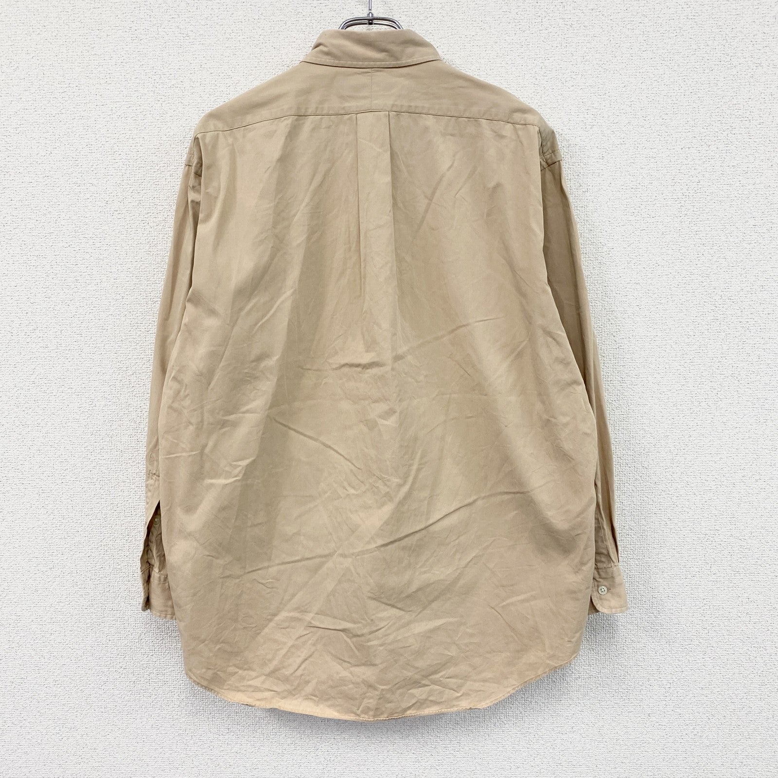 90s　Ralph Lauren　ラルフローレン　BLAKE　長袖ボタンダウンシャツ　ベージュ　Lサイズ