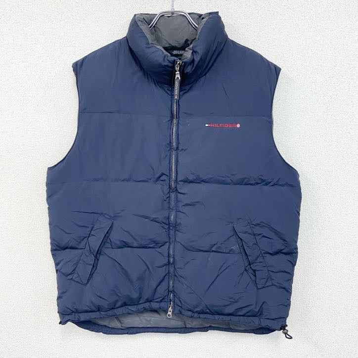 TOMMY HILFIGER　トミーヒルフィガー　フルジップダウンベスト　紺　ネイビー　Lサイズ