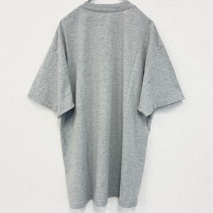 古着 used　NIKE　ナイキ　半袖プリントTシャツ　スウッシュロゴ　クルーネック　ノームコア　レトロ　グレー　XLサイズ