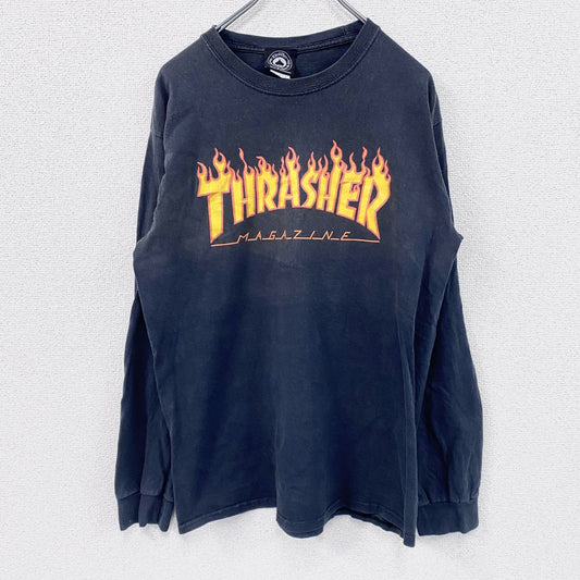 THRASHER　スラッシャー　長袖プリントTシャツ/ロンT　黒　ブラック　Mサイズ