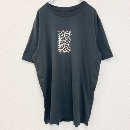 古着 used　RVCA　ルーカ　半袖プリントTシャツ　クルーネック　レトロデザイン　ノームコア　黒　ブラック　Lサイズ