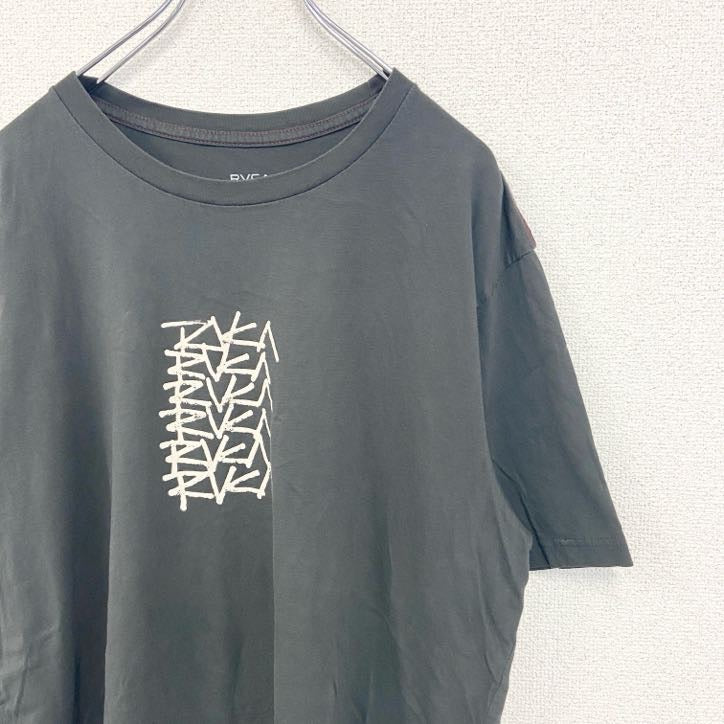古着 used　RVCA　ルーカ　半袖プリントTシャツ　クルーネック　レトロデザイン　ノームコア　黒　ブラック　Lサイズ