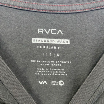 古着 used　RVCA　ルーカ　半袖プリントTシャツ　クルーネック　レトロデザイン　ノームコア　黒　ブラック　Lサイズ