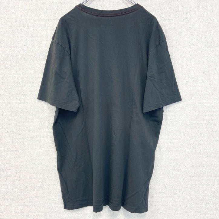 古着 used　RVCA　ルーカ　半袖プリントTシャツ　クルーネック　レトロデザイン　ノームコア　黒　ブラック　Lサイズ