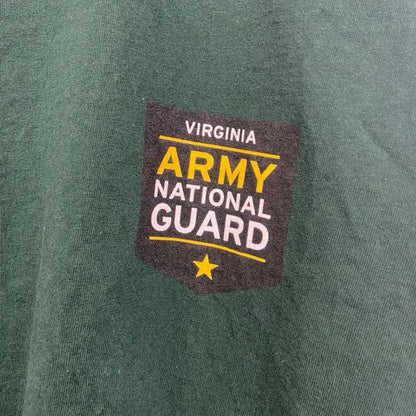 古着 used　champion　チャンピオン　半袖プリントTシャツ　バージニア陸軍州兵　ミリタリー　緑　グリーン　XLサイズ
