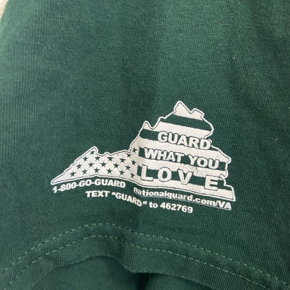古着 used　champion　チャンピオン　半袖プリントTシャツ　バージニア陸軍州兵　ミリタリー　緑　グリーン　XLサイズ