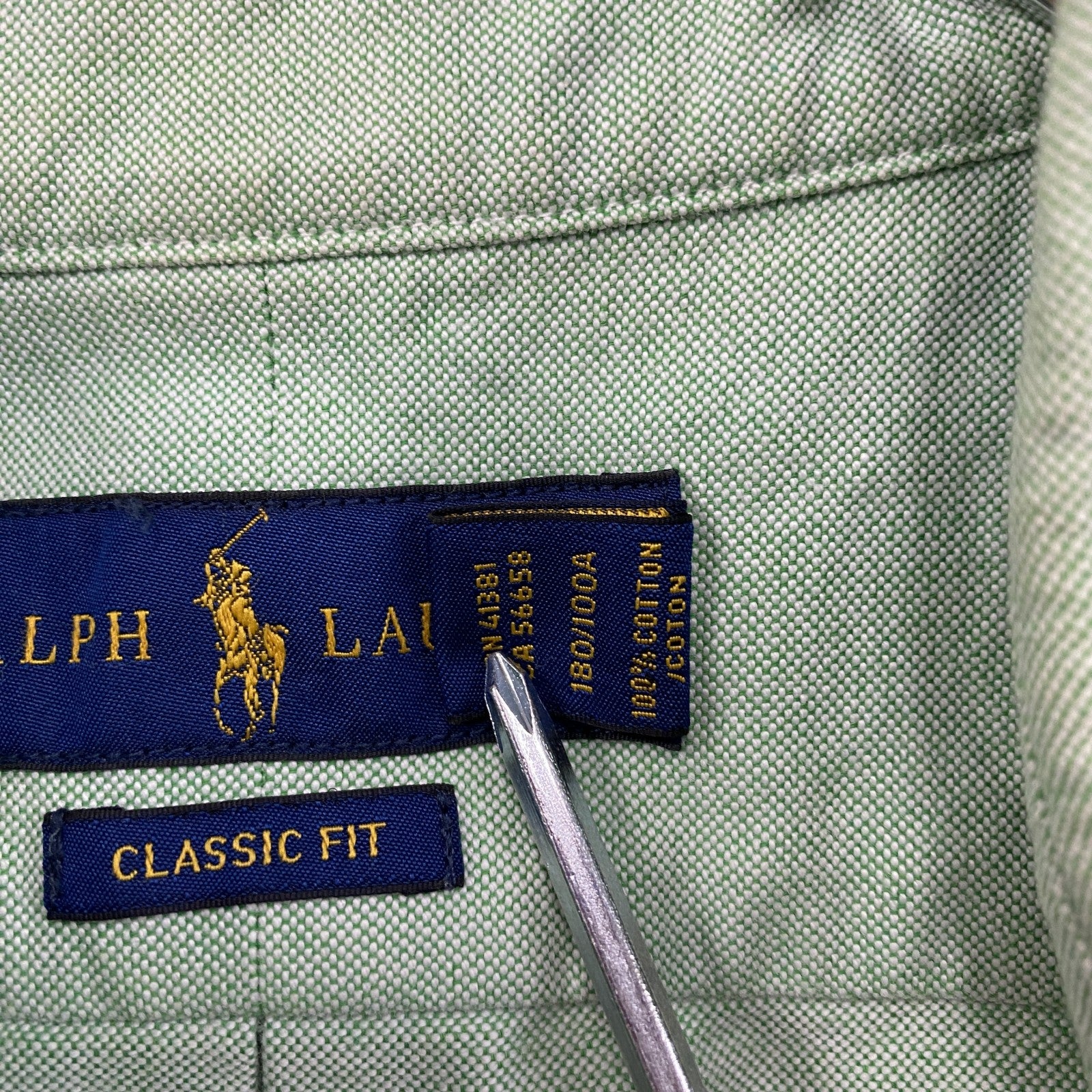 RALPH LAUREN　ラルフローレン　半袖ボタンダウンシャツ　オックスフォード　緑　グリーン　Lサイズ