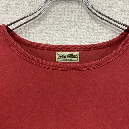 LACOSTE　ラコステ　長袖Tシャツ/ロンT　フェード　ボーダー柄　ワンポイント　赤　レッド　Lサイズ