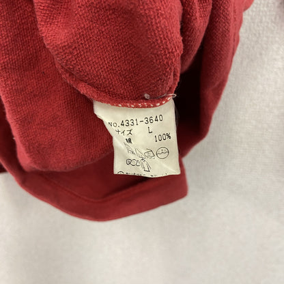 LACOSTE　ラコステ　長袖Tシャツ/ロンT　フェード　ボーダー柄　ワンポイント　赤　レッド　Lサイズ