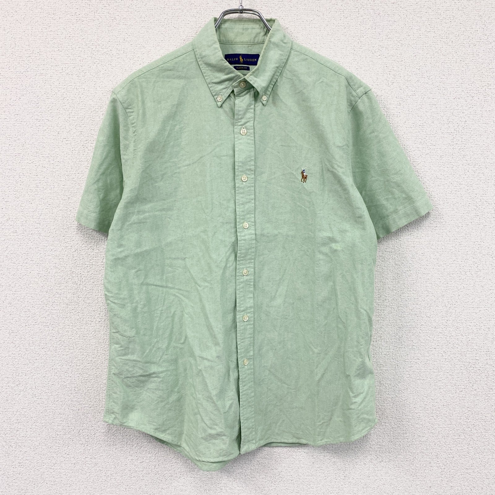 RALPH LAUREN　ラルフローレン　半袖ボタンダウンシャツ　オックスフォード　緑　グリーン　Lサイズ