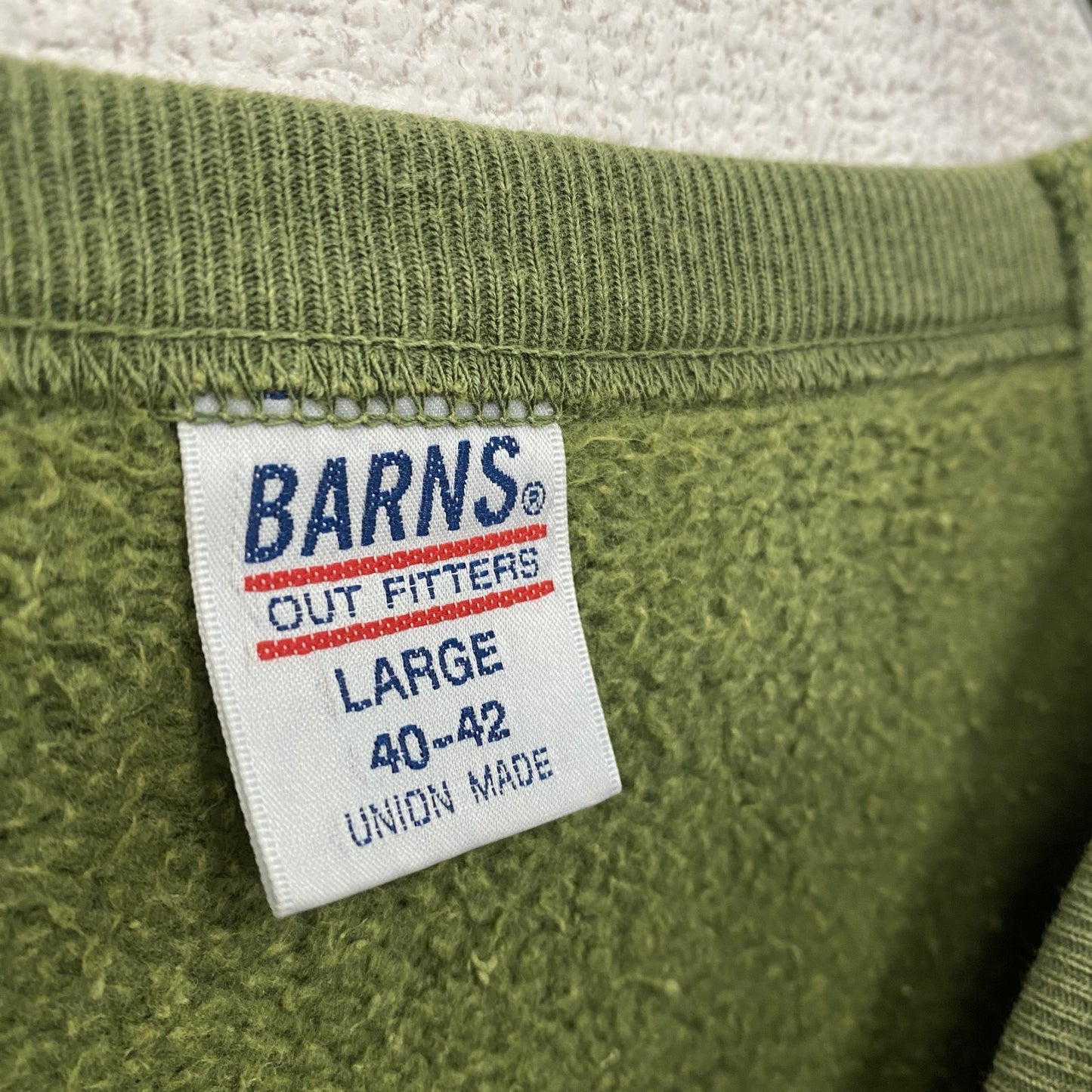 BARNS　バーンズ　スウェット/トレーナー　ナンバリング　カーキ　Lサイズ