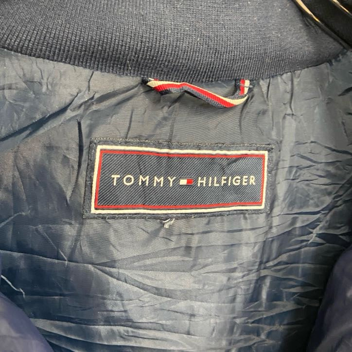 古着 used　TOMMY HILFIGER　トミーヒルフィガー　フルジップ中綿ジャケット　紺　ネイビー　Lサイズ