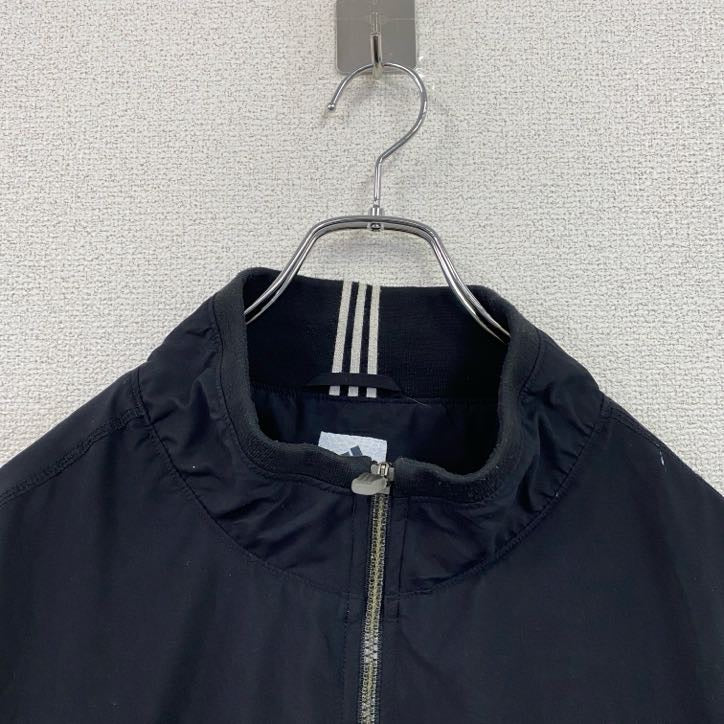adidas　アディダス　プルオーバージャケット　ハーフジップ　黒　ブラック　XLサイズ