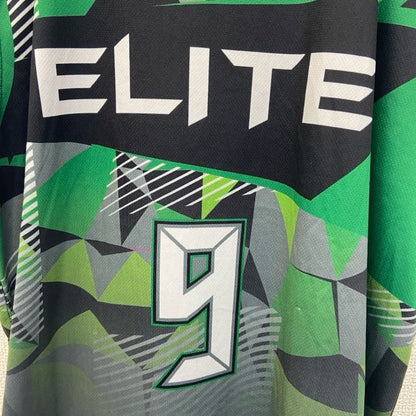 古着 used　タンクトップシャツ　ノースリーブ　バスケットボール　ユニフォーム　ELITE　9　緑　グリーン　Sサイズ