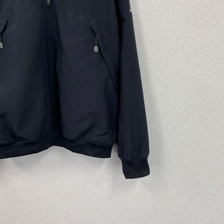 adidas　アディダス　プルオーバージャケット　ハーフジップ　黒　ブラック　XLサイズ