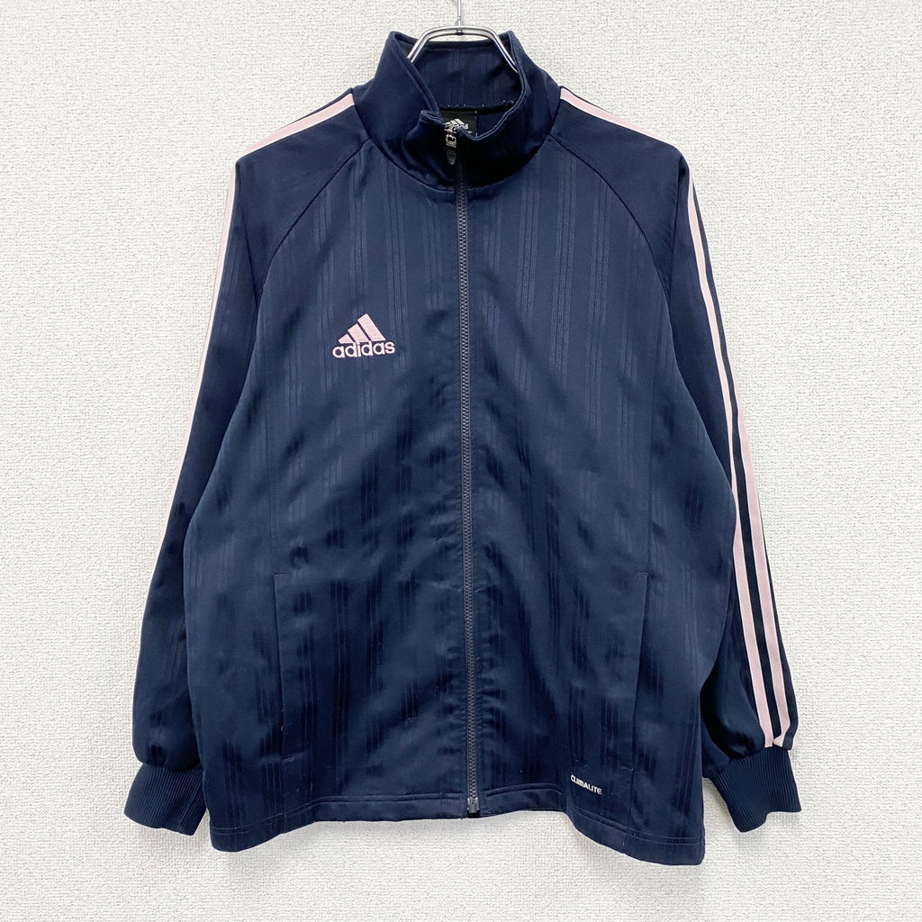 adidas　アディダス　CLIMALITE　トラックジャケット/ジャージ　パフォーマンスロゴ　ラグランスリーブ　ネイビー　Mサイズ