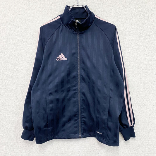 adidas　アディダス　CLIMALITE　トラックジャケット/ジャージ　パフォーマンスロゴ　ラグランスリーブ　ネイビー　Mサイズ
