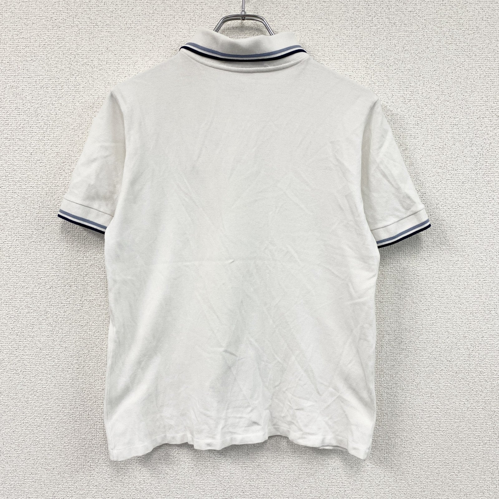 FRED PERRY　フレッドペリー　半袖ポロシャツ　刺繡ロゴ　白　ホワイト　40サイズ
