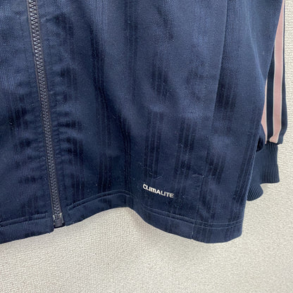 adidas　アディダス　CLIMALITE　トラックジャケット/ジャージ　パフォーマンスロゴ　ラグランスリーブ　ネイビー　Mサイズ