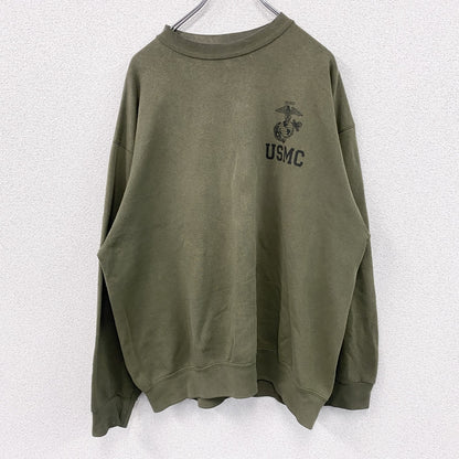 ～00s　USMC　米軍　スウェット/トレーナー　ヴィンテージ　カーキ