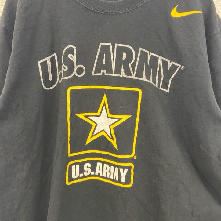 古着 used　NIKE　ナイキ　半袖プリントTシャツ　U.S. ARMY　アメリカ陸軍　ミリタリー　黒　ブラック　Lサイズ