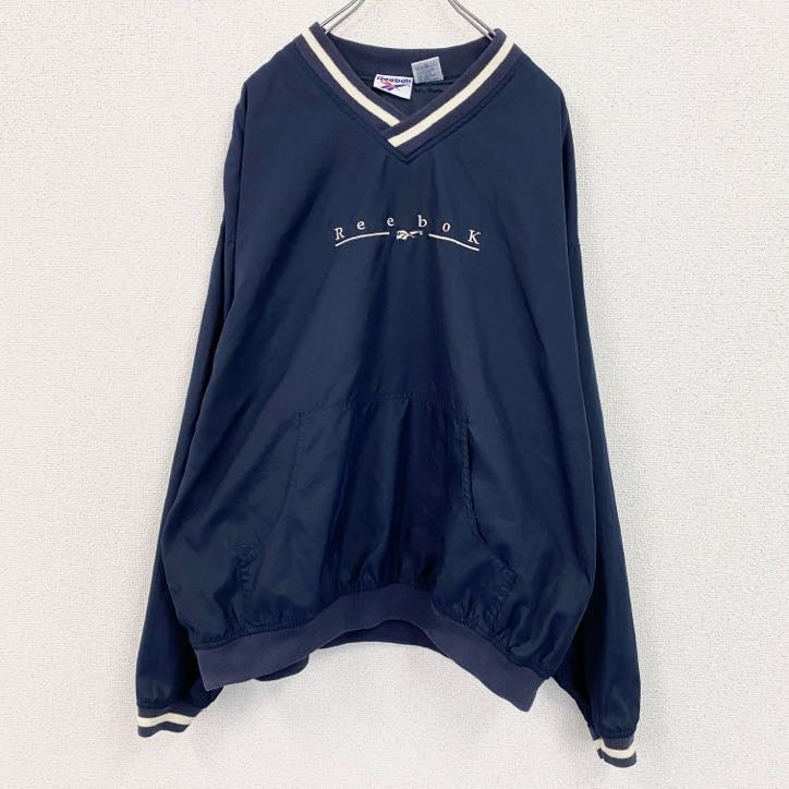 90s　Reebok　リーボック　プルオーバージャケット　ヴィンテージ　紺　ネイビー　Lサイズ