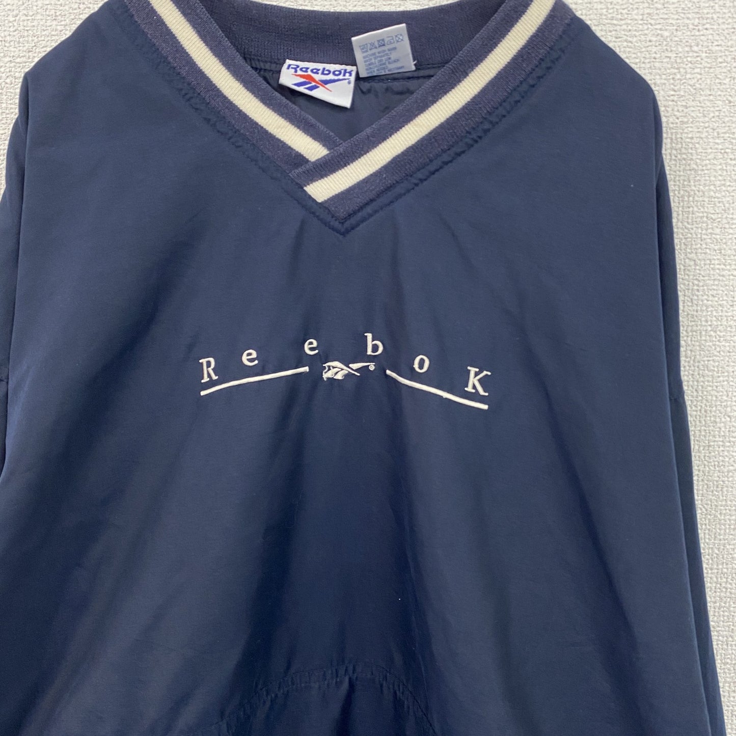 90s　Reebok　リーボック　プルオーバージャケット　ヴィンテージ　紺　ネイビー　Lサイズ