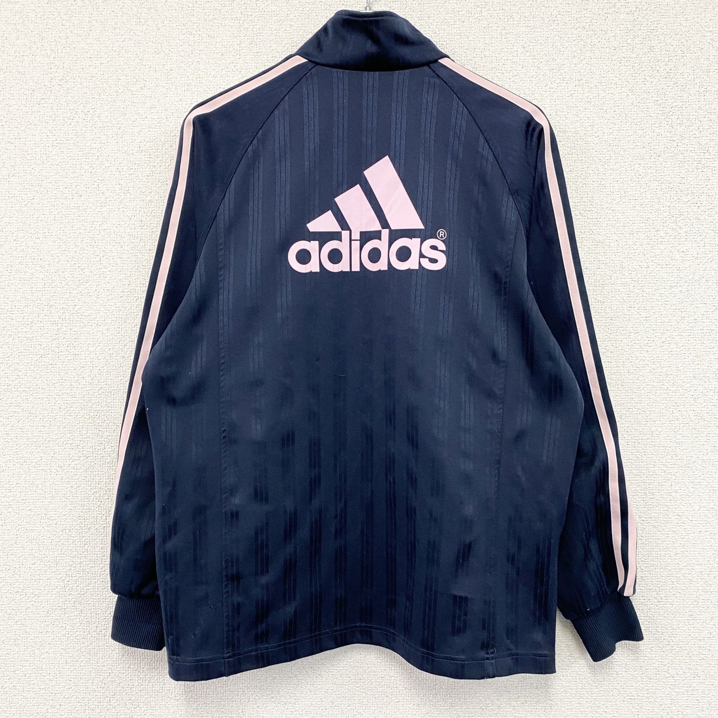adidas　アディダス　CLIMALITE　トラックジャケット/ジャージ　パフォーマンスロゴ　ラグランスリーブ　ネイビー　Mサイズ
