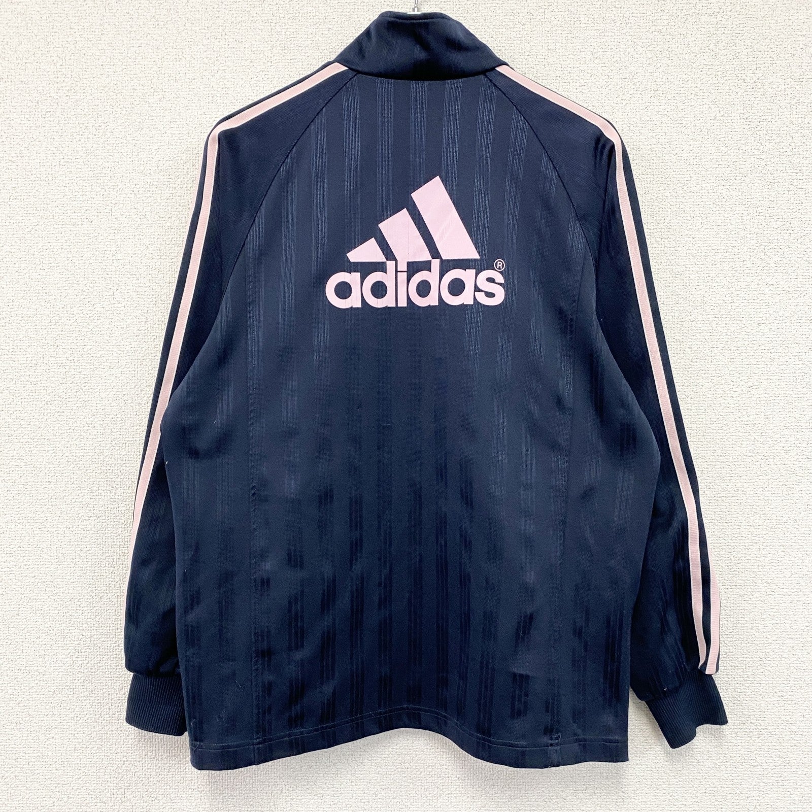 adidas　アディダス　CLIMALITE　トラックジャケット/ジャージ　パフォーマンスロゴ　ラグランスリーブ　ネイビー　Mサイズ