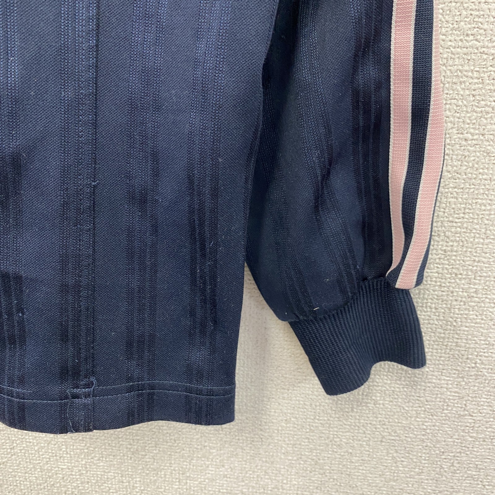 adidas　アディダス　CLIMALITE　トラックジャケット/ジャージ　パフォーマンスロゴ　ラグランスリーブ　ネイビー　Mサイズ